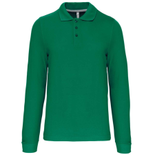 KARIBAN Férfi hosszú ujjú galléros piké póló, Kariban KA243, Kelly Green-2XL férfi póló