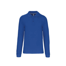 KARIBAN Férfi hosszú ujjú galléros piké póló, Kariban KA243, Light Royal Blue-M férfi póló