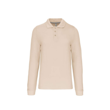 KARIBAN Férfi hosszú ujjú galléros piké póló, Kariban KA243, Light Sand-XL férfi póló