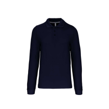 KARIBAN Férfi hosszú ujjú galléros piké póló, Kariban KA243, Navy-2XL férfi póló