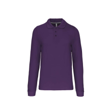 KARIBAN Férfi hosszú ujjú galléros piké póló, Kariban KA243, Purple-4XL