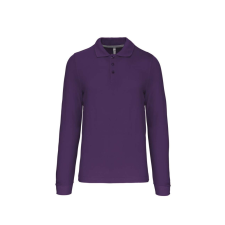 KARIBAN Férfi hosszú ujjú galléros piké póló, Kariban KA243, Purple-XL férfi póló