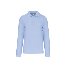 KARIBAN Férfi hosszú ujjú galléros piké póló, Kariban KA243, Sky Blue-4XL férfi póló
