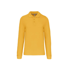KARIBAN Férfi hosszú ujjú galléros piké póló, Kariban KA243, Yellow-2XL férfi póló