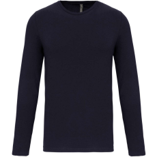 KARIBAN férfi hosszú ujjú kereknyakú sztreccs póló KA3016, Navy-2XL