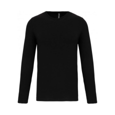 KARIBAN Férfi hosszú ujjú kereknyakú sztreccs póló, Kariban KA3016, Black-S