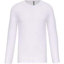 KARIBAN Férfi hosszú ujjú kereknyakú sztreccs póló, Kariban KA3016, White-3XL férfi póló