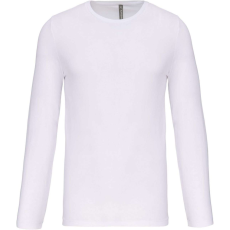 KARIBAN Férfi hosszú ujjú kereknyakú sztreccs póló, Kariban KA3016, White-M
