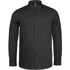 KARIBAN Férfi ing Kariban KA515 Men'S Long-Sleeved Mandarin Collar Shirt -2XL, Black