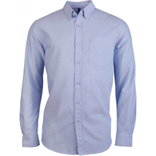KARIBAN Férfi ing Kariban KA516 Long-Sleeved Washed Oxford Cotton Shirt -L, Oxford Blue férfi ing