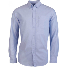 KARIBAN Férfi ing Kariban KA516 Long-Sleeved Washed Oxford Cotton Shirt -XL, Oxford Blue