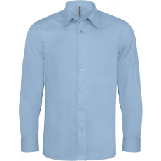 KARIBAN Férfi ing Kariban KA529 Long-Sleeved Cotton/Elastane Shirt -2XL, Light Blue