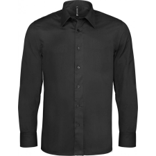 KARIBAN Férfi ing Kariban KA529 Long-Sleeved Cotton/Elastane Shirt -3XL, Black férfi ing