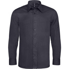 KARIBAN Férfi ing Kariban KA529 Long-Sleeved Cotton/Elastane Shirt -3XL, Navy