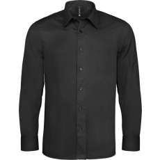 KARIBAN Férfi ing Kariban KA529 Long-Sleeved Cotton/Elastane Shirt -L, Black