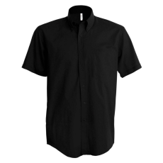 KARIBAN Férfi ing Kariban KA531 Short-Sleeved Cotton/Elastane Shirt -3XL, Black
