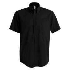 KARIBAN Férfi ing Kariban KA531 Short-Sleeved Cotton/Elastane Shirt -L, Black férfi ing
