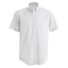 KARIBAN Férfi ing Kariban KA531 Short-Sleeved Cotton/Elastane Shirt -S, White