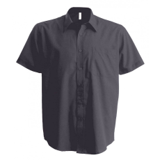 KARIBAN Férfi ing Kariban KA543 Men'S Short-Sleeved Cotton poplin Shirt -4XL, Zinc