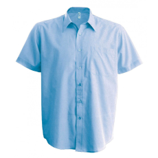 KARIBAN Férfi ing Kariban KA543 Men'S Short-Sleeved Cotton poplin Shirt -6XL, Bright Sky
