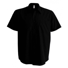 KARIBAN Férfi ing Kariban KA543 Men'S Short-Sleeved Cotton poplin Shirt -M, Black