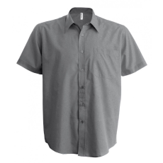KARIBAN Férfi ing Kariban KA551 Ace - Short-Sleeved Shirt -5XL, Silver