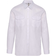 KARIBAN Férfi ing Kariban KA590 Men'S Long-Sleeved Safari Shirt -2XL, White