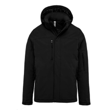 KARIBAN Férfi kapucnis, bélelt softshell kabát, Kariban KA650, Black-2XL férfi kabát, dzseki