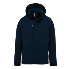 KARIBAN Férfi kapucnis, bélelt softshell kabát, Kariban KA650, Navy-2XL