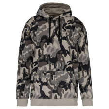KARIBAN Férfi kapucnis pulóver, Kariban KA476, Grey Camouflage-3XL férfi pulóver, kardigán