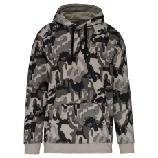 KARIBAN Férfi kapucnis pulóver, Kariban KA476, Grey Camouflage-XS