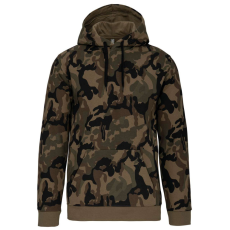 KARIBAN Férfi kapucnis pulóver, Kariban KA476, Olive Camouflage-XS