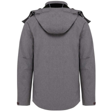 KARIBAN Férfi kapucnis softshell dzseki, Kariban KA413, Marl Grey-XL