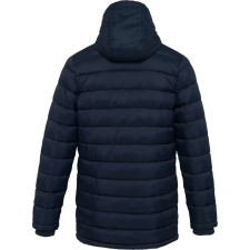 KARIBAN Férfi kapucnis steppelt kabát, Kariban KA6128, Navy-L férfi kabát, dzseki