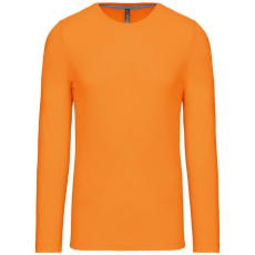 KARIBAN Férfi kereknyakú hosszú ujjú pamut póló, Kariban KA359, Orange-4XL