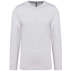 KARIBAN Férfi kereknyakú hosszú ujjú póló, Kariban KA359, Ash Heather-L