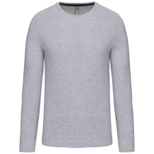 KARIBAN Férfi kereknyakú hosszú ujjú póló, Kariban KA359, Oxford Grey-3XL férfi póló