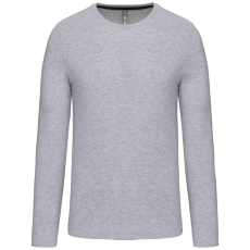 KARIBAN Férfi kereknyakú hosszú ujjú póló, Kariban KA359, Oxford Grey-S
