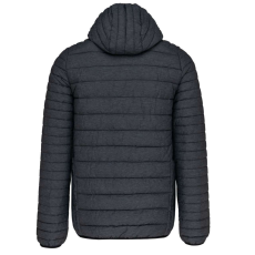 KARIBAN Férfi meleg és ultrakönnyű kapucnis bélelt kabát , Kariban KA6110, Marl Dark Grey-S