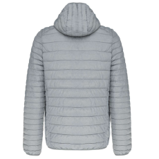 KARIBAN Férfi meleg és ultrakönnyű kapucnis bélelt kabát , Kariban KA6110, Marl Silver-2XL