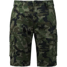 KARIBAN Férfi oldalzsebes bermuda, Kariban KA754, Olive Camouflage-52