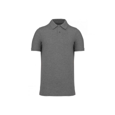 KARIBAN Férfi organikus férfi piké pamut póló, Kariban KA2025, Grey Heather-XL