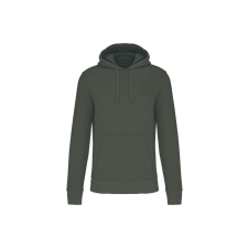 KARIBAN Férfi organikus kapucnis pulóver, Kariban KA4027, Dark Khaki-XL férfi pulóver, kardigán