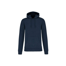 KARIBAN Férfi organikus kapucnis pulóver, Kariban KA4027, French Navy Heather-5XL
