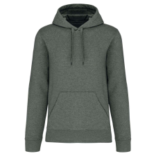 KARIBAN Férfi organikus kapucnis pulóver, Kariban KA4027, Green Marble Heather-3XL férfi pulóver, kardigán
