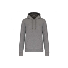 KARIBAN Férfi organikus kapucnis pulóver, Kariban KA4027, Grey Heather-L férfi pulóver, kardigán