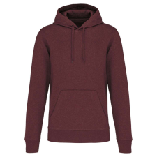 KARIBAN Férfi organikus kapucnis pulóver, Kariban KA4027, Wine Heather-S férfi pulóver, kardigán