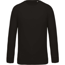 KARIBAN Férfi organikus környakas raglános pulóver, Kariban KA480, Black-2XL férfi pulóver, kardigán