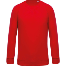 KARIBAN Férfi organikus környakas raglános pulóver, Kariban KA480, Red-3XL