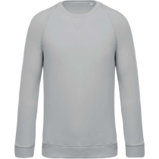 KARIBAN Férfi organikus környakas raglános pulóver, Kariban KA480, Snow Grey-XL